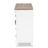 Baxton Studio Faron Traditional Farmhouse Two-Tone Distressed White Finished Wood 3-Drawer Storage Cabinet 188-11730-ZORO